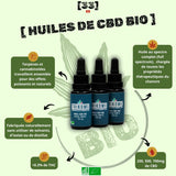 Huile de CBD Bio à spectre complet de Gr33nz, disponible en 250mg, 500mg et 700mg. Formulée sans solvants, isolat ou distillat, riche en terpènes et cannabinoïdes pour un effet optimal.