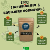 Image d'un paquet d'infusion avec la description de ses caractéristiques