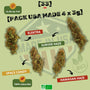 Visuel du Pack USA Made 4 x 3g de Gr33nz, contenant 3g d’Elektra, 3g de Surver Haze, 3g de Hawaiian Haze et 3g de Space Candy. Une sélection de fleurs CBD bio américaines, 100% naturelles et à moins de 0,3% de THC.