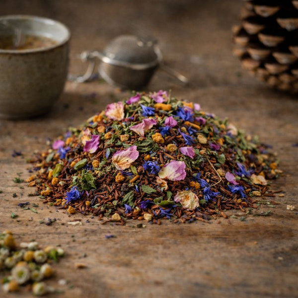 Tisane CBD Rubis Chaud GR33NZ : infusion bio apaisante au chanvre, lavande et verveine. Un moment de détente absolue.